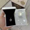 ⁦שרשרת ותליון זהב – מגן דוד חצי משובץ גדול⁩ – תמונה ⁦3⁩