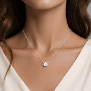 שרשרת ותליון סוליטר זהב 14K קראט 0.8 קראט