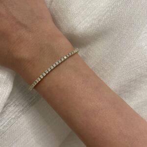 צמיד טניס זהב 14K משובץ 2 קראט עובי 2 מ"מ